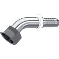 Stainless Steel Metric swivel female without o.ring 24° cone (45° Elbow)