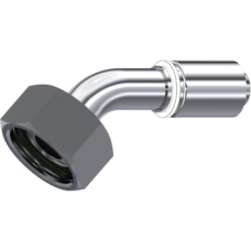 Stainless Steel One piece Metric female 24° cone (45° Elbow) 85306140804