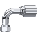 Stainless Steel One piece BSP Swivel female 60° cone with o.ring (90° Elbow)
