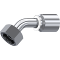 Stainless Steel One piece Metric swivel female 24° seat with o.ring (45° Elbow)