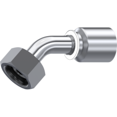 Stainless Steel One piece Metric swivel female 24° seat with o.ring (45° Elbow) Z68206362512