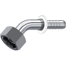 Stainless Steel Metric swivel female 24° seat with o.ring (45° Elbow) Z66206523820