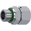 Stainless Steel DIN 2353 Straight stud standpipe adaptor Metric with captive seal-metric swivel fem.