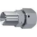 Stainless Steel DIN 2353 Straight stud standpipe adaptor NPT- metric swivel fem.