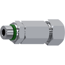 Stainless Steel DIN 2353 Non-return valve flow towards male stud end BSP cylidrical Z RHZL 10 R 1/4