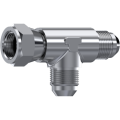 Stainless Steel Tee male JIC 37° - male JIC 37° - swivel nut JIC 37°