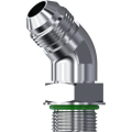 Stainless Steel 45° Adjustable stud elbow male - male JIC 37°