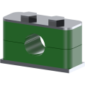 Stainless Steel Light serie reinforced clamp, plastic smooth profile