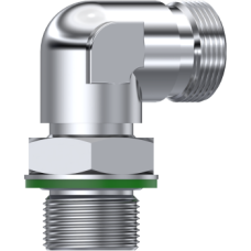 Stainless Steel DIN 2353 90° Adjustable male stud elbow BSP - Metric only body Z STA WEE 10L R 1/4