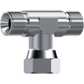 Stainless Steel Tees BSP 60° male - swivel female - male