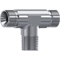 Tees BSP 60° male - NPT male center - BSP 60° male