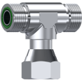 Stainless Steel ORFS Male-Swivel female-Male Tee